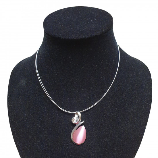 necklace cats eye pink