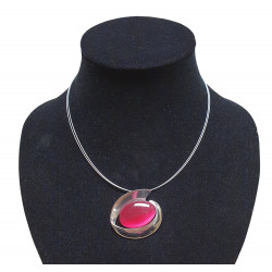 necklace cats eye fuchsia