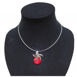 necklace cats eye fuchsia