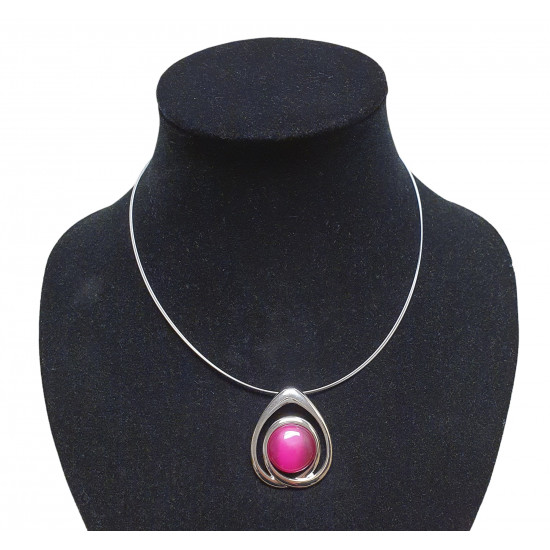 necklace cats eye fuchsia