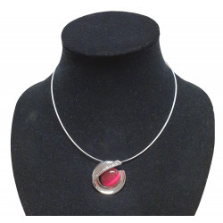necklace cats eye fuchsia