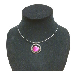 necklace cats eye fuchsia