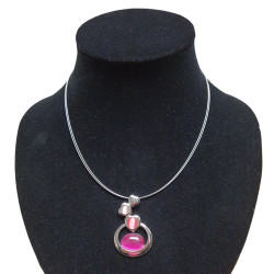 necklace cats eye fuchsia
