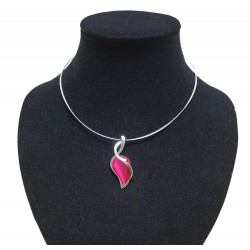 necklace cats eye fuchsia