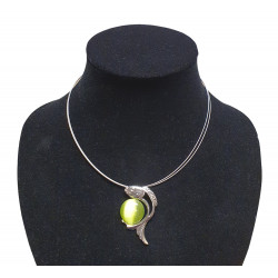 necklace cats eye green