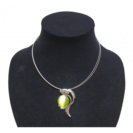 necklace cats eye green
