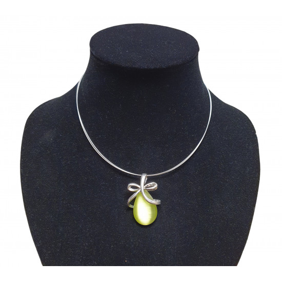 necklace cats eye green