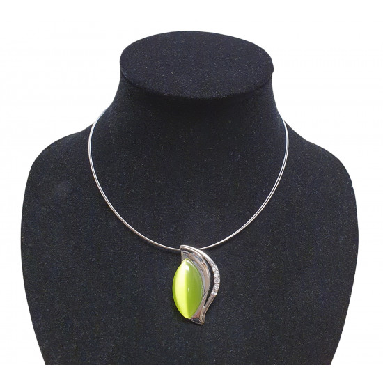 necklace cats eye green