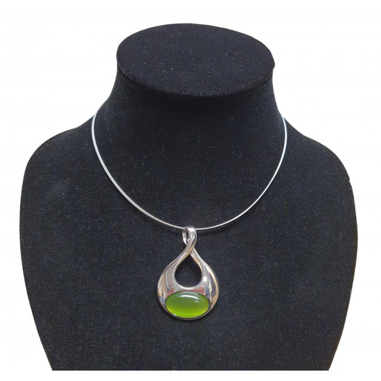 necklace cats eye green