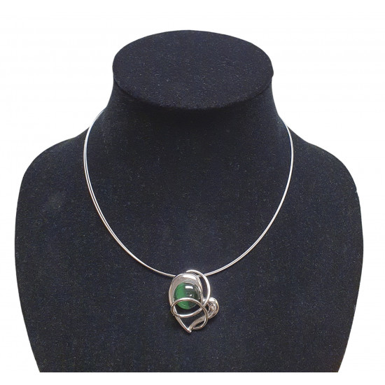 necklace cats eye green
