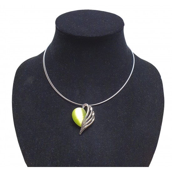 necklace cats eye green