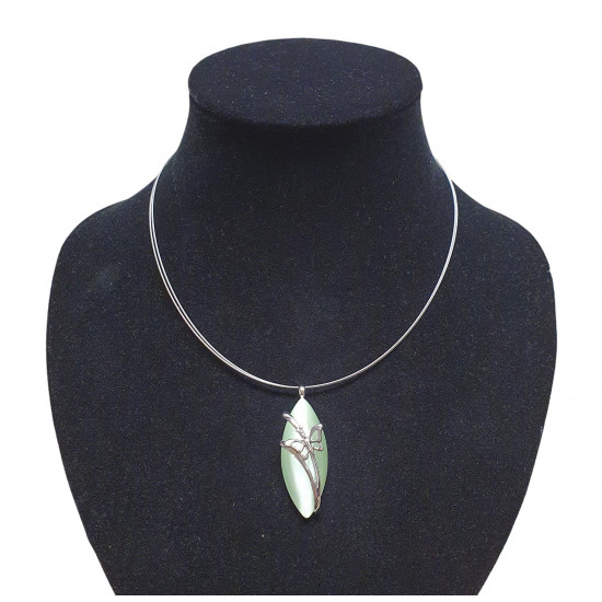 necklace cats eye green