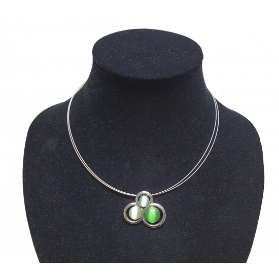 necklace cats eye green