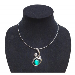 necklace cats eye green