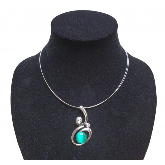 necklace cats eye green