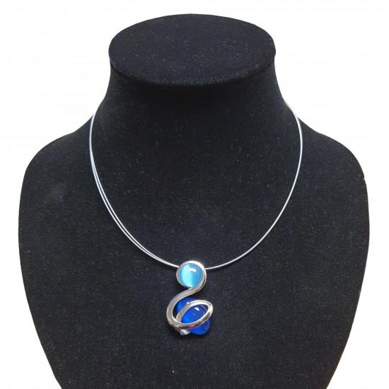 necklace cats eye blue