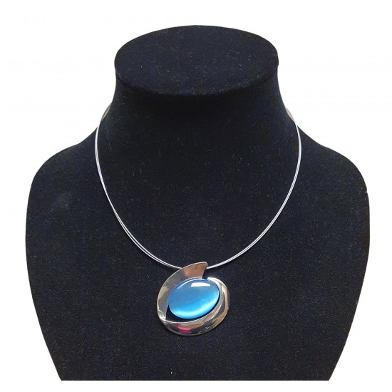 necklace cats eye blue