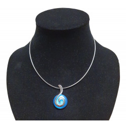 collier oeil de chat bleu