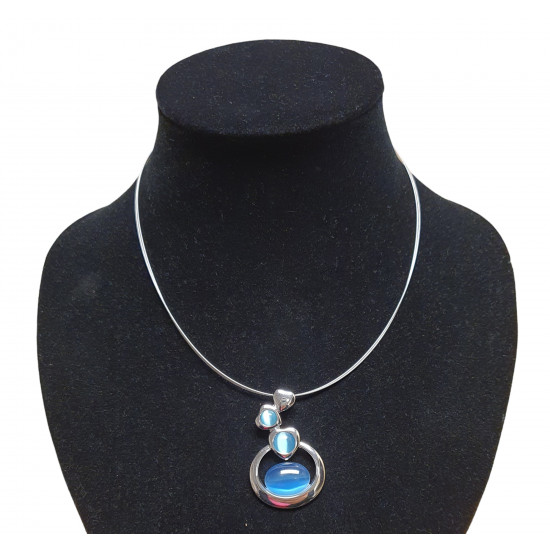 necklace cats eye blue