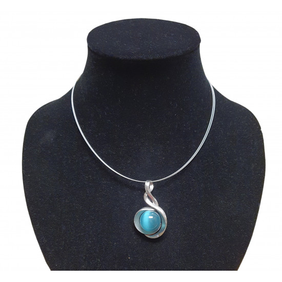necklace cats eye blue