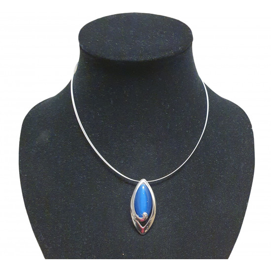 necklace cats eye blue