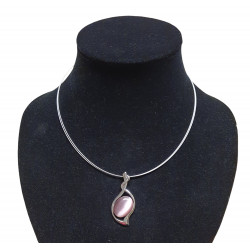 necklace cats eye purple