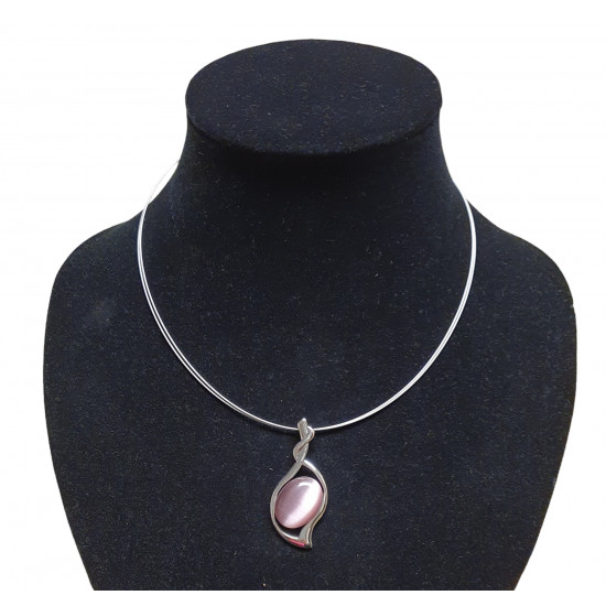 necklace cats eye purple