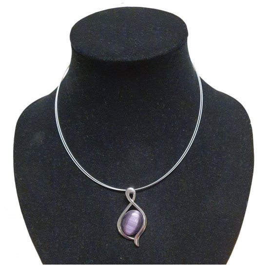 necklace cats eye purple