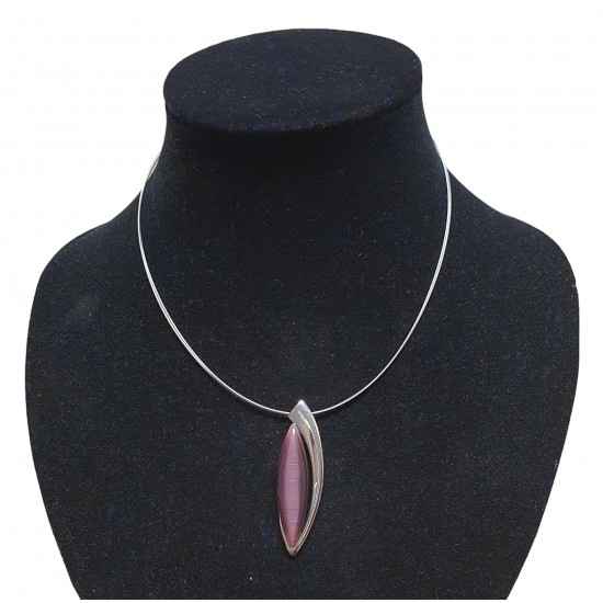 necklace cats eye purple
