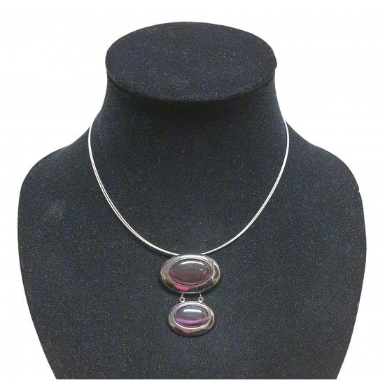 necklace cats eye purple