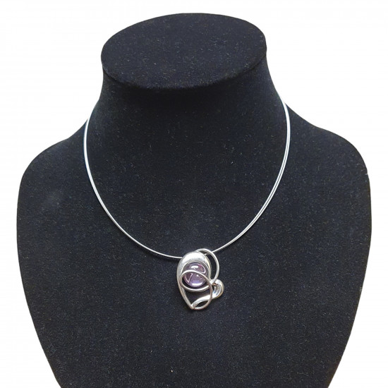necklace cats eye purple