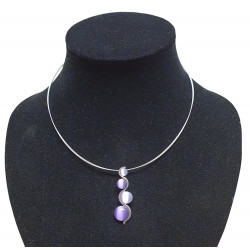 necklace cats eye purple