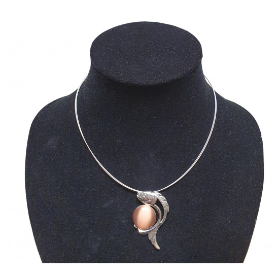 necklace cats eye brown