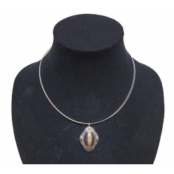 necklace cats eye brown