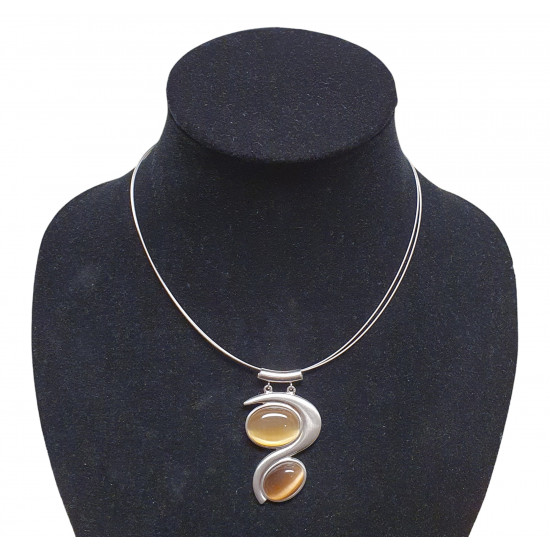 necklace cats eye brown
