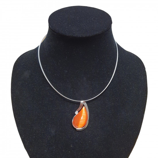 necklace cats eye orange