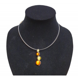 necklace cats eye orange