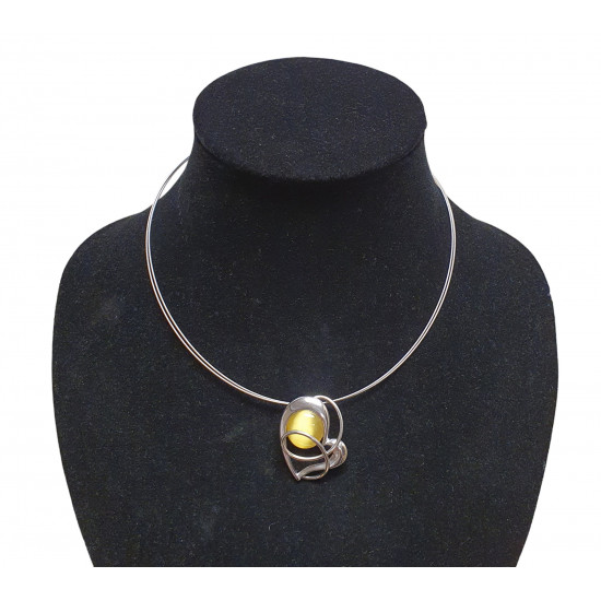 necklace cats eye yellow