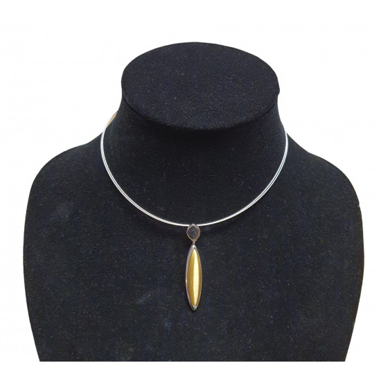 necklace cats eye yellow