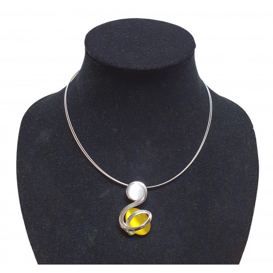 necklace cats eye yellow