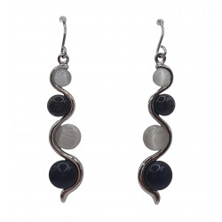 gray cat eye earrings