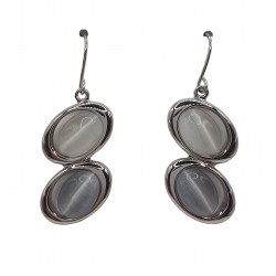 gray cat eye earrings