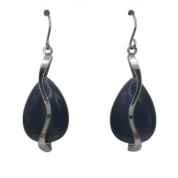 gray cat eye earrings
