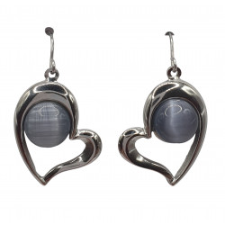 gray cat eye earrings