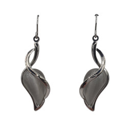 gray cat eye earrings