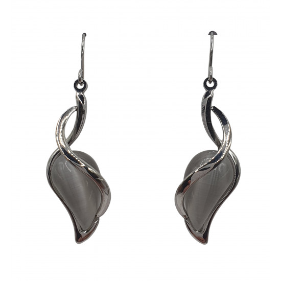 gray cat eye earrings