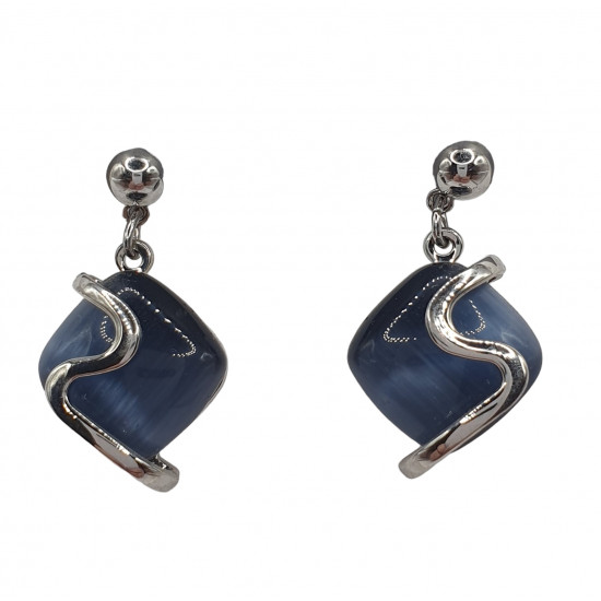gray cat eye earrings