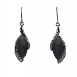 gray cat eye earrings