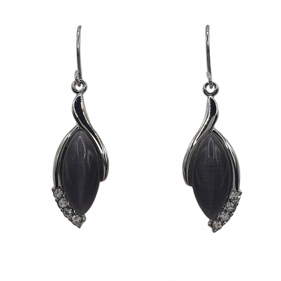 boucles d'oreilles oeil de chat gris