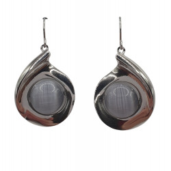 gray cat eye earrings